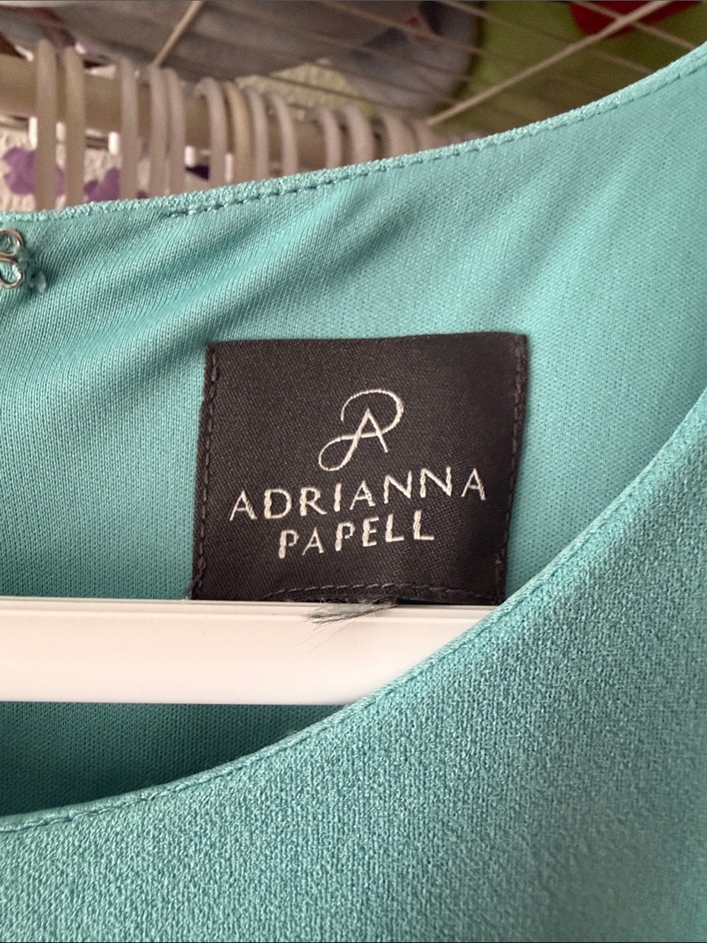 Adrianna Papell Aqua Midi Dress with Flounce Hem - Picture 2 of 3